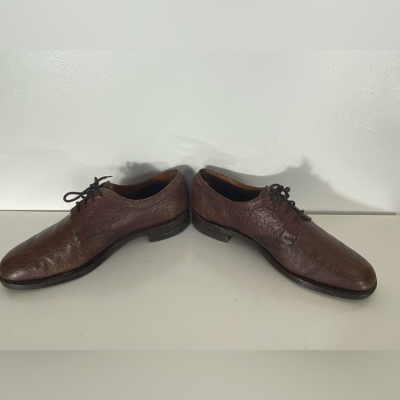 Loake Mens Size 9 (uk 8.5) Brown Exotic Leather Derby Dress Shoes England - Picture 4 of 14